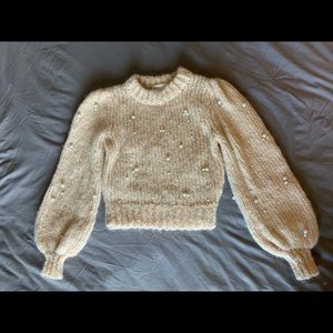 Light yellow with pearl sweater Aritiza